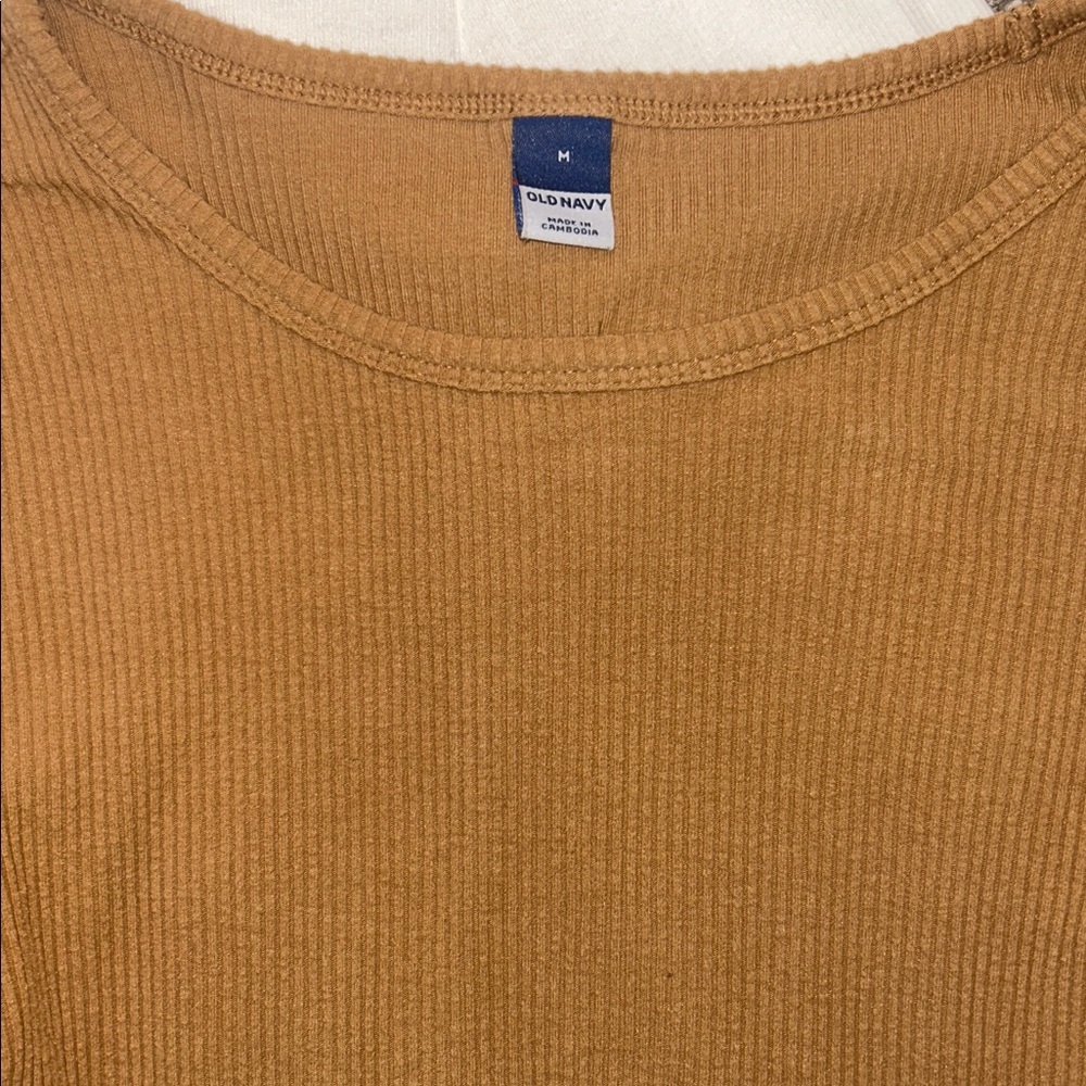 Ribbed Long Sleeve Tops - Pink, cream, and Tan - Picture 2 of 4